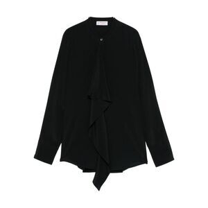 ALBERTO BIANI Asymmetrical Ruffle Front Shirt Women BLACK Shirts